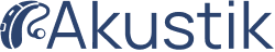 Das Logo von Akustik als Wort-Bild-Marke, mit Hörgerät als Piktogramm
